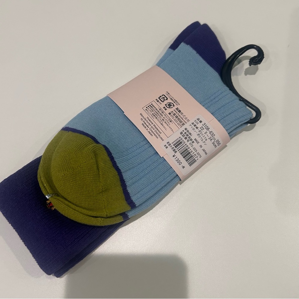 Vivienne Westwood Light Blue and Purple Socks - Picture 2 of 4